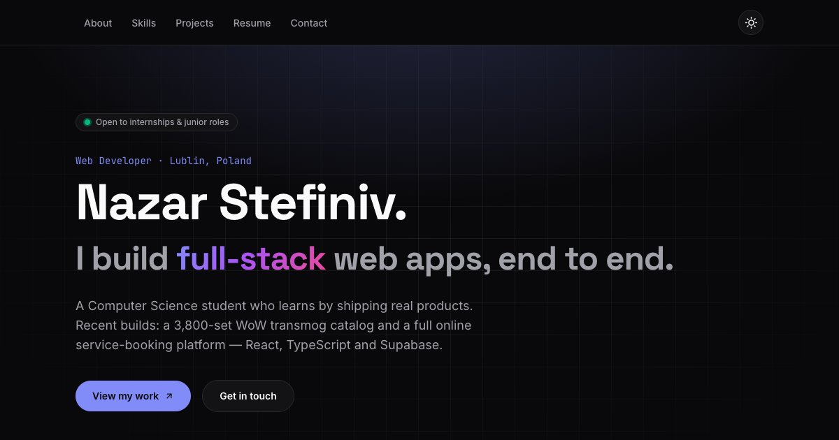 Nazar Stefiniv — Web Developer